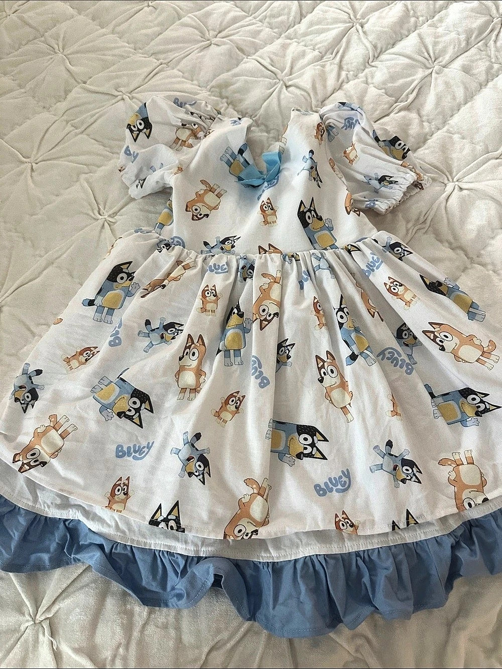 Custom Bluey Character Print Kids Dress only worn 1 time